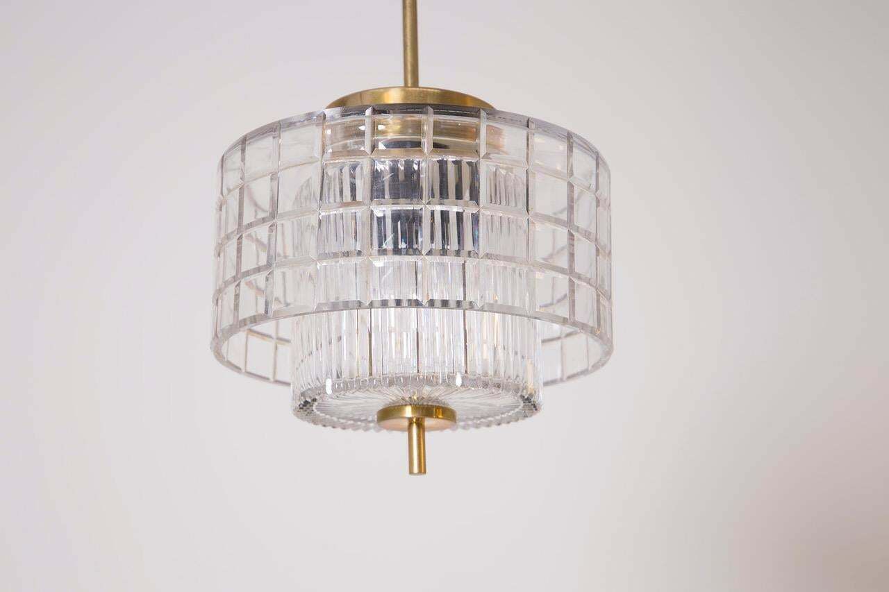 Italian Chandelier In Bohemia Crystal And Brass 1960s photo 980.0