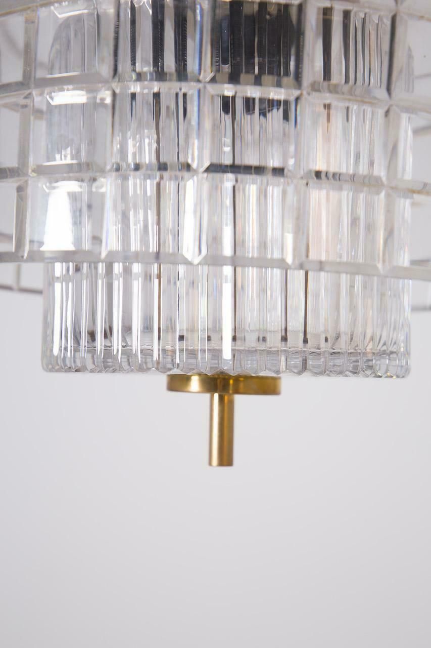 Italian Chandelier In Bohemia Crystal And Brass 1960s photo buy