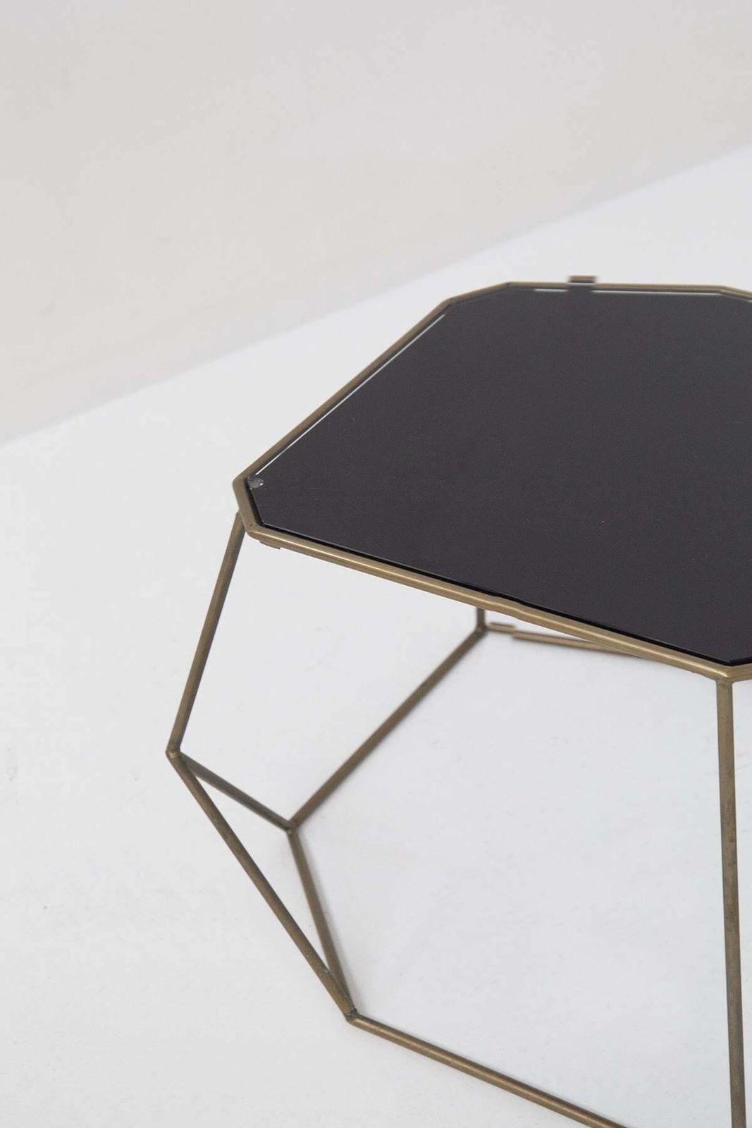 Italian Vintage Pair Of Coffee Tables In Brass And Opal Glass photo furniture