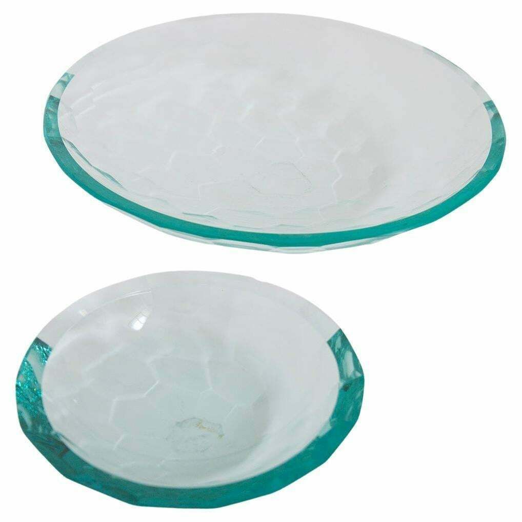 Pair Of Glass Centrepieces In The Style Of Fontana Arte