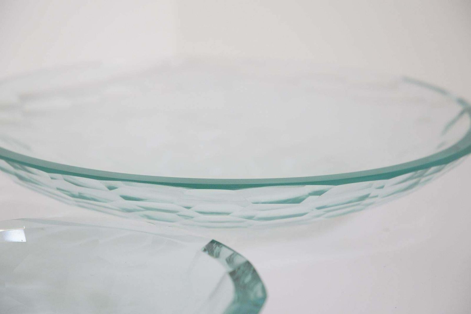 Pair Of Glass Centrepieces In The Style Of Fontana Arte photo Home Decor