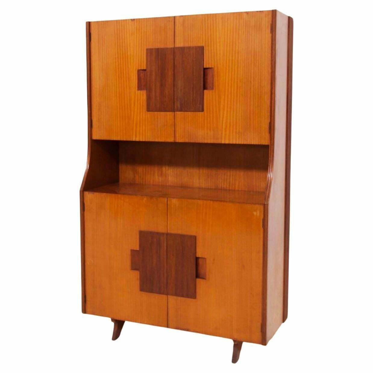 Gio Ponti Superb Wooden Lounge Cabinet ''Attr.''