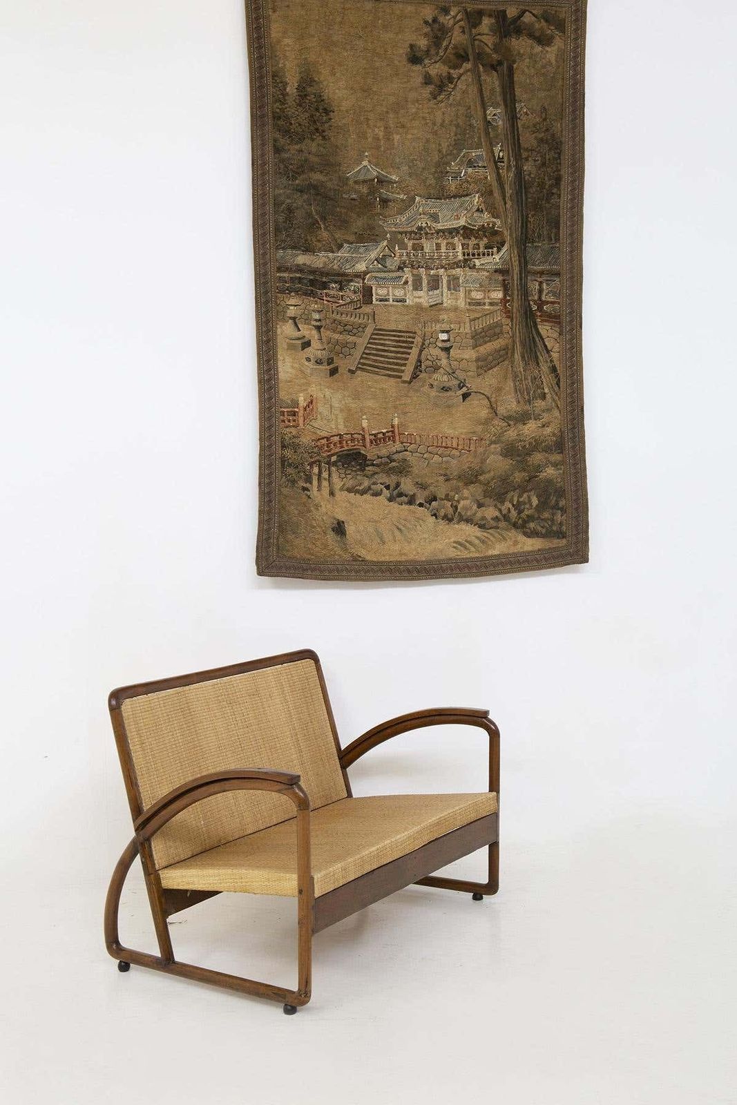 Japanese Antique Silk And Cotton Tapestry photo for sale
