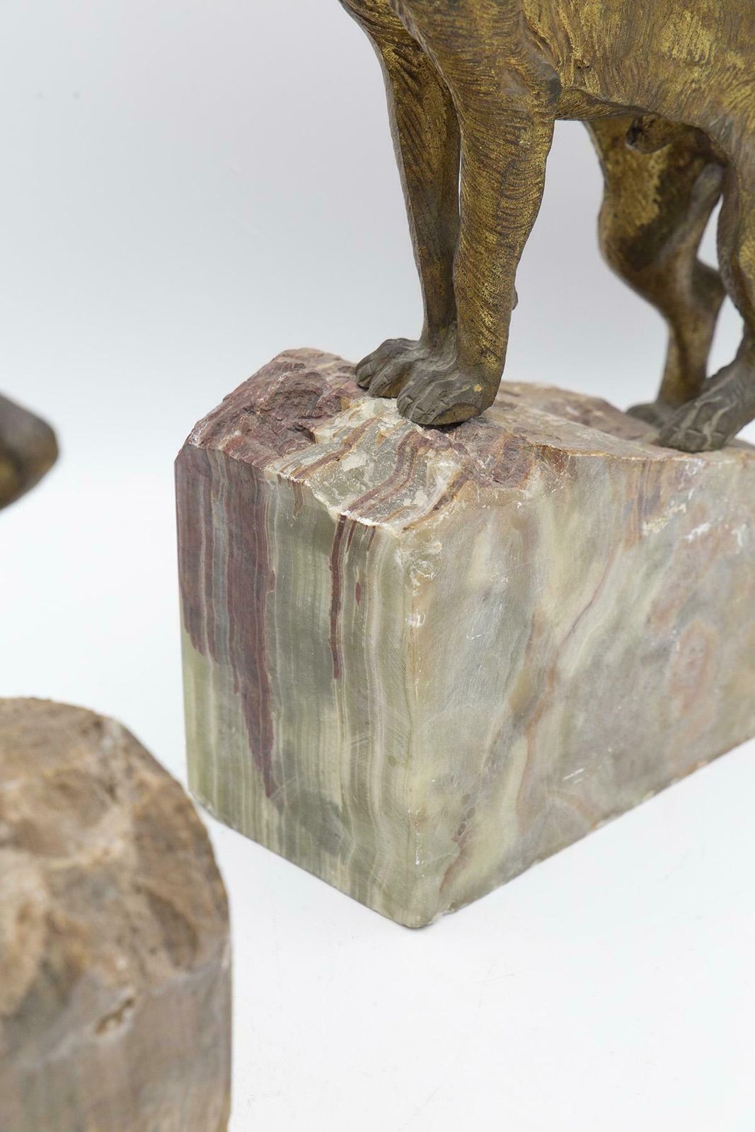 Pair Of Dog Shaped Bookends Made Of Onyx And Bronze photo buy