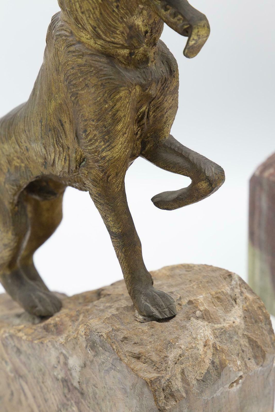 Art Pair Of Dog Shaped Bookends Made Of Onyx And Bronze photo