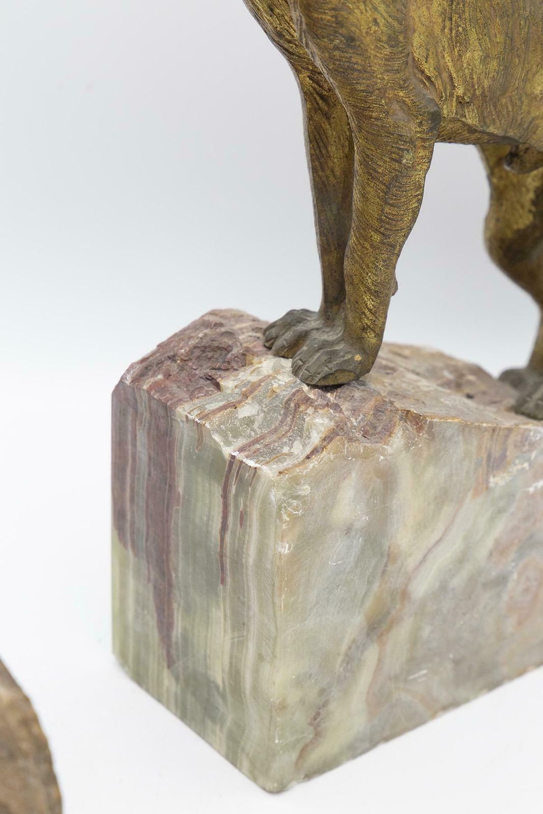 2714.0 Pair Of Dog Shaped Bookends Made Of Onyx And Bronze photo