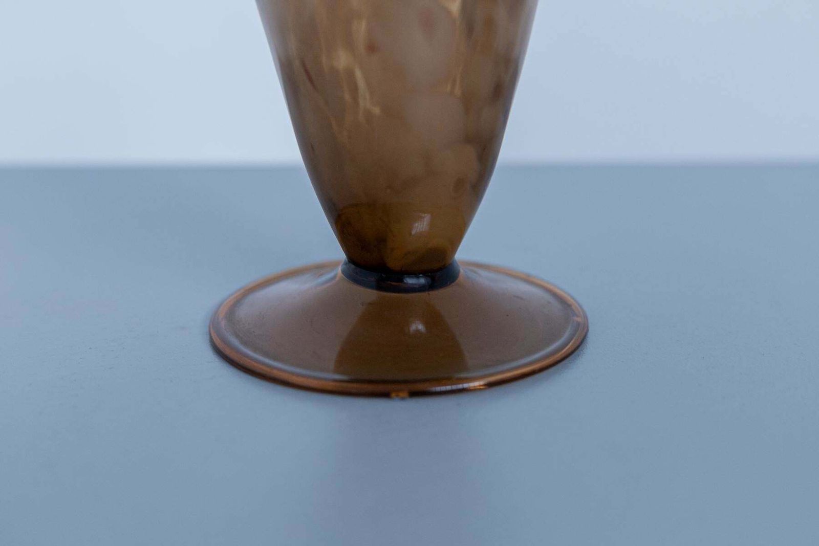 Vintage Brown Murano Glass Vase By Fratelli Toso 1920s photo vinterior