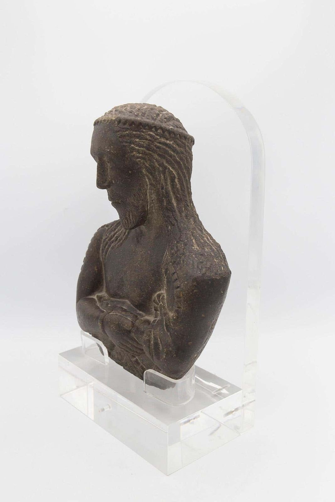 Antique "Ecce Homo" In Carved Stone photo vintage