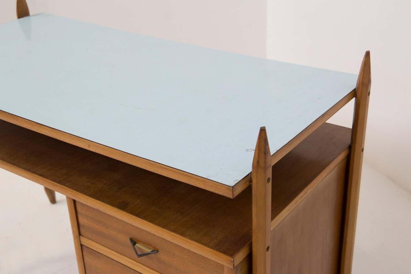 Mid Century Italian Desk In Wood And Laminate photo furniture