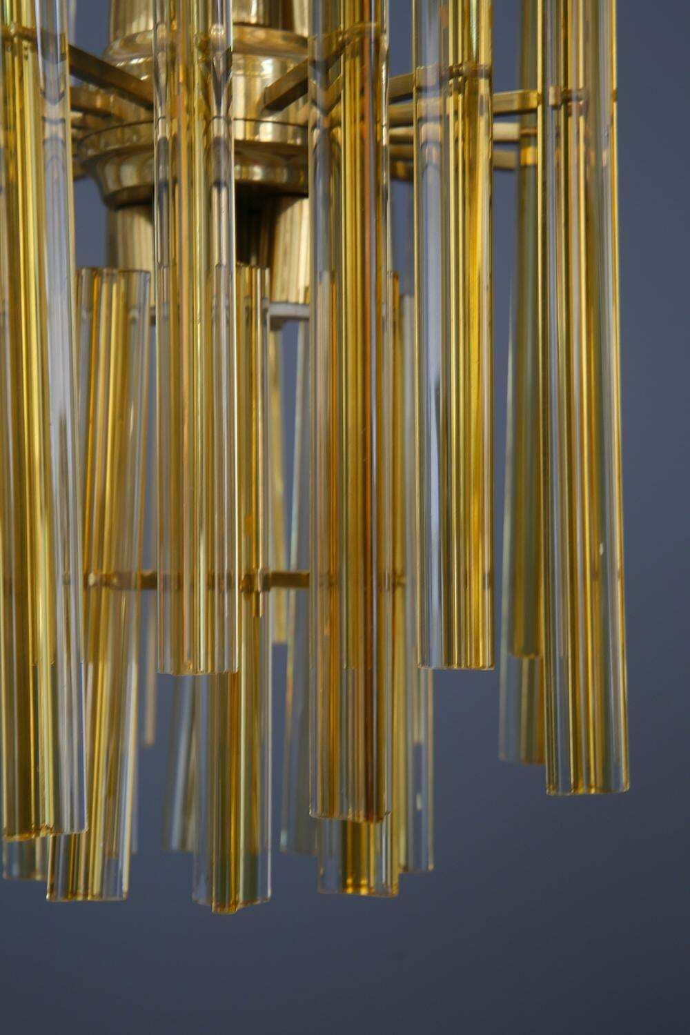 4884.0 Venini Chandelier Midcentury In Gilded Glass And Brass Elegant, 1950 photo