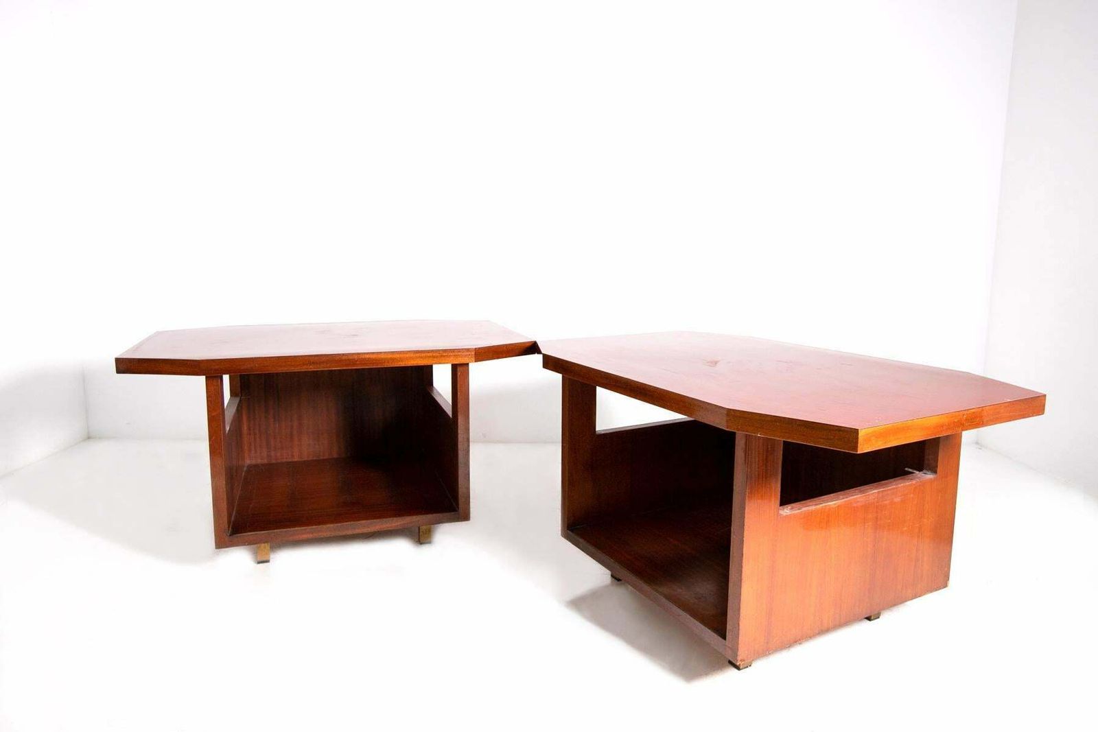 Pair Of Modular Consoles By Vito Sangirardi For Pallante Store, Bari Italy 1950s photo furniture