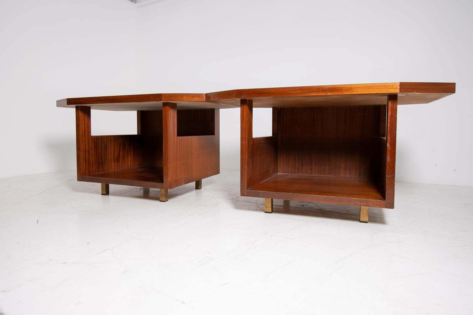 Pair Of Modular Consoles By Vito Sangirardi For Pallante Store, Bari Italy 1950s photo vinterior