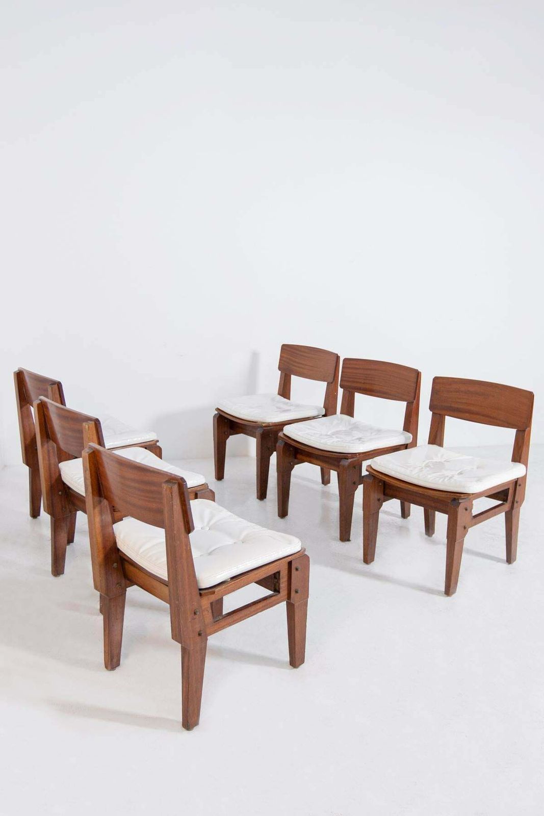 photo vintage Set Of Six Italian Chairs By Arch Vito Sangirardi For Pallante Shop Bari