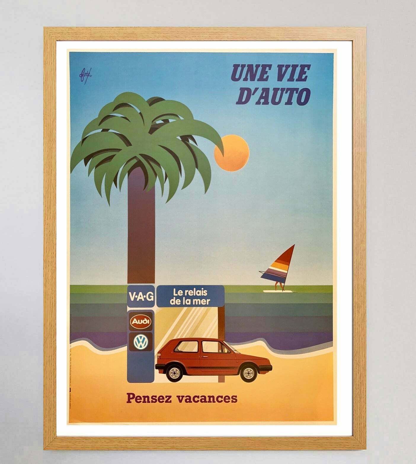 A Life Of Auto   Audi Volkswagen Original Vintage Poster photo Art