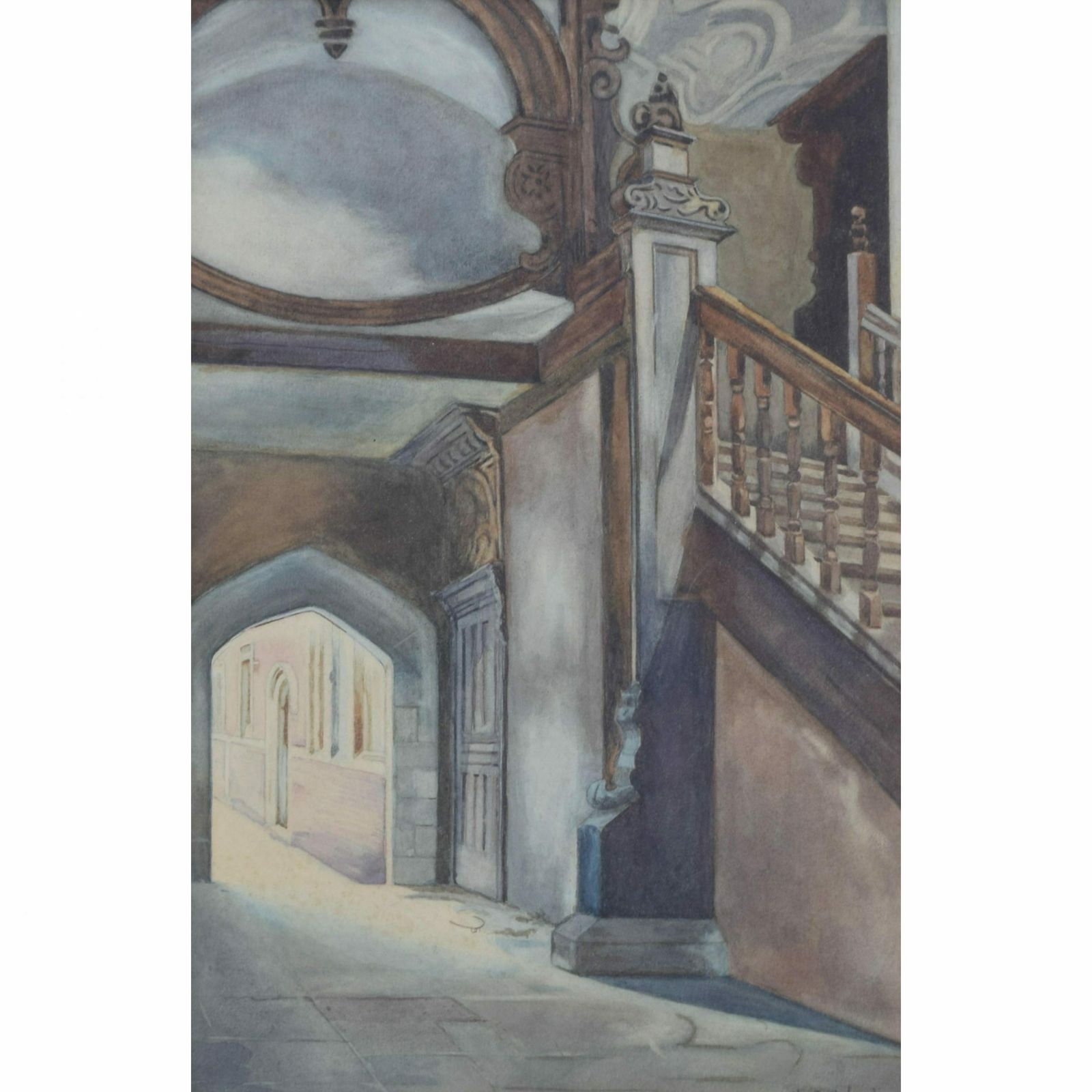 E Staircase, Second Court, St John’s College, Cambridge (Circa 1915) photo furniture