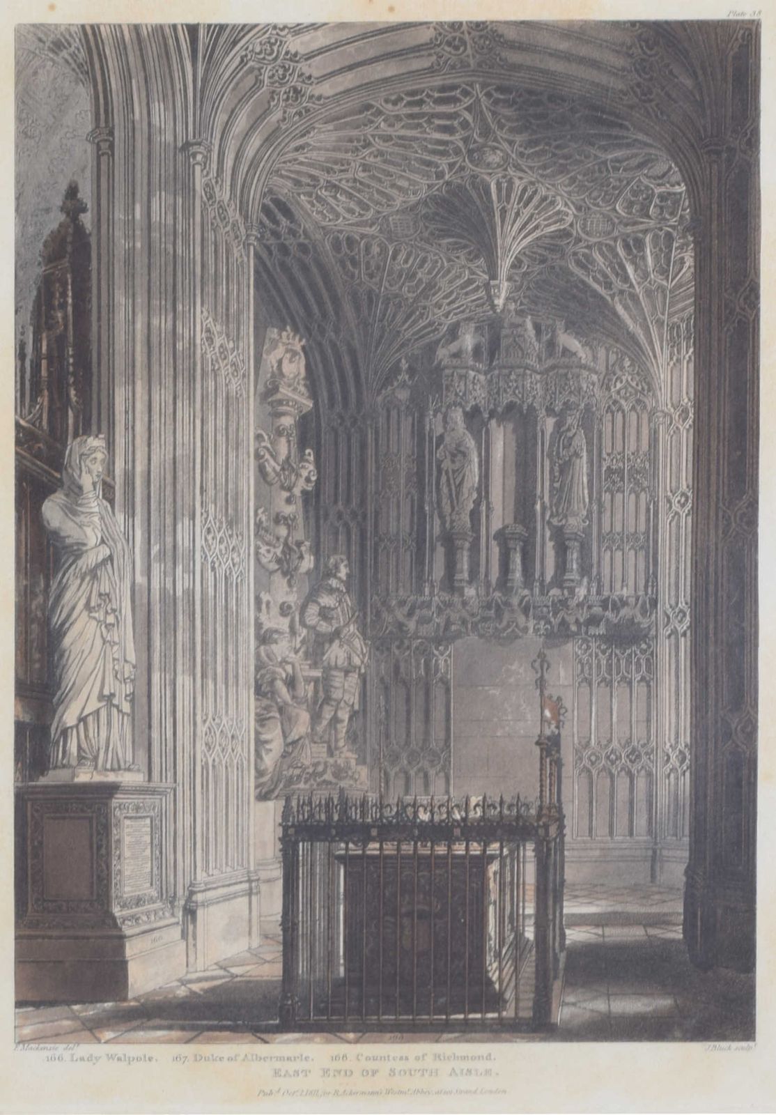 J Black (Early 19th Century) After Frederick Mackenzie (1788 – 1854) East End Of South Aisle, Westminster Abbey (1812) photo 250.0