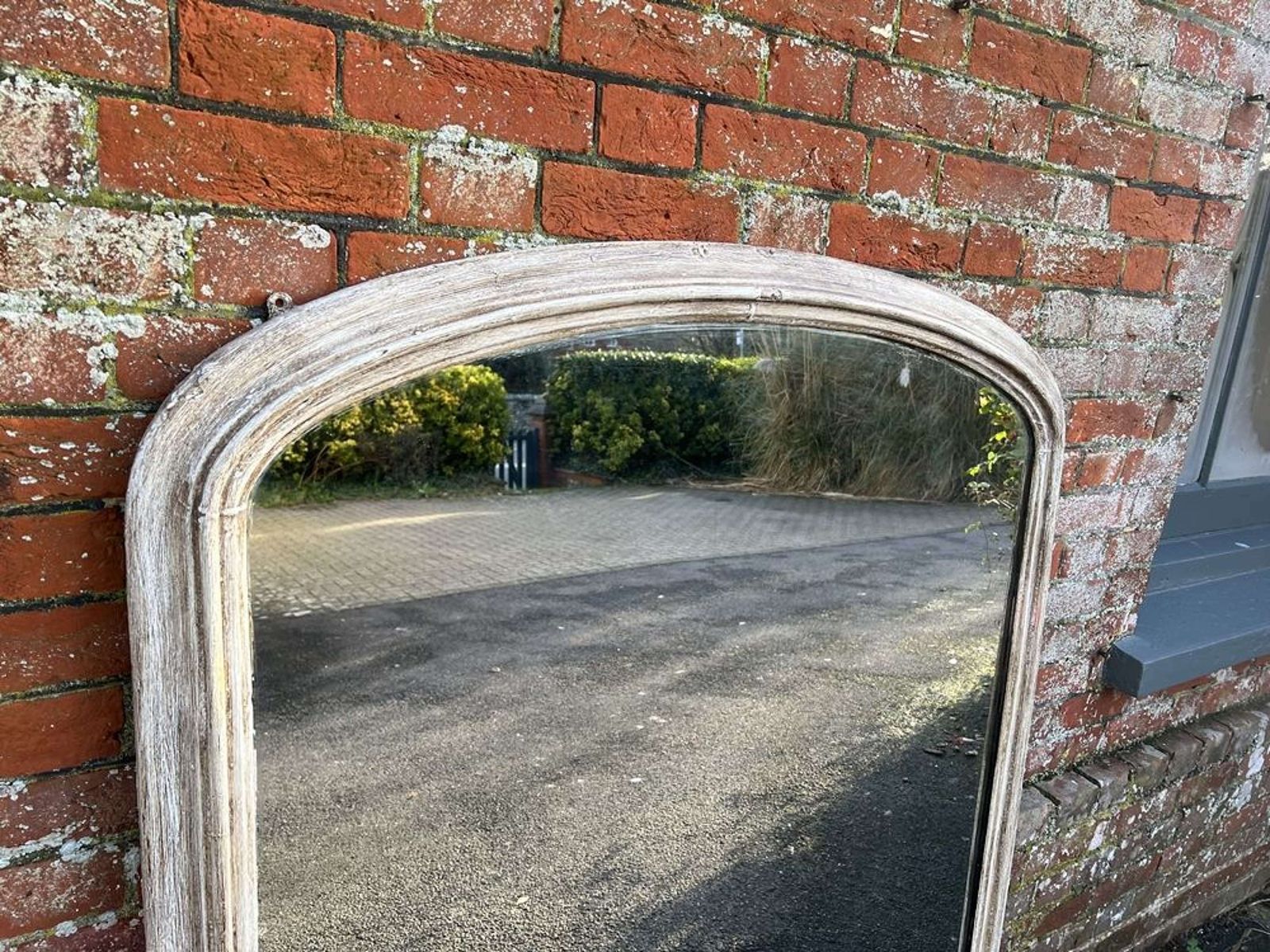 A Superb Large Antique English 19th C Arched Overmantle Mirror. photo Home Decor