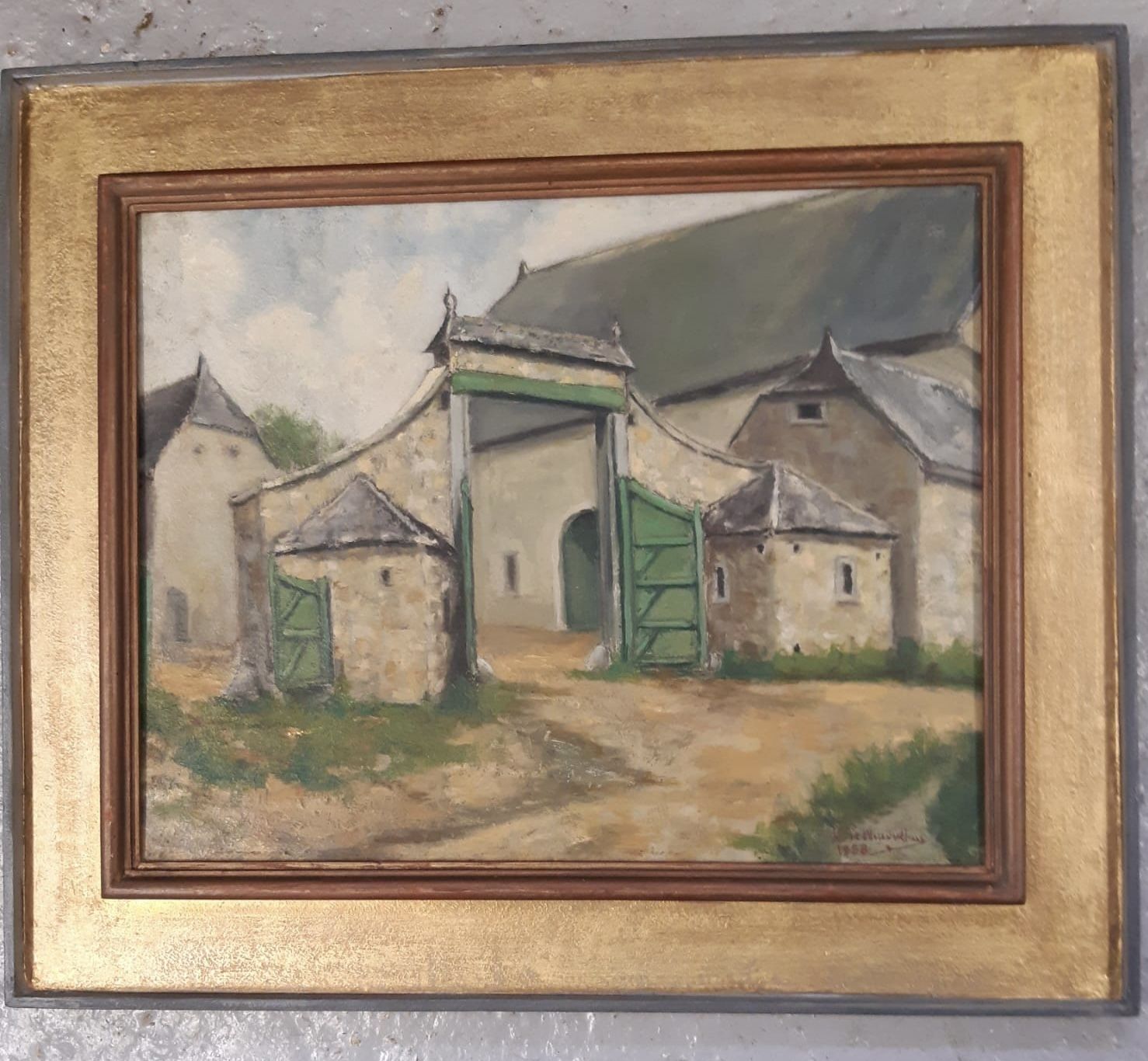 Oil On Panel, Signed And Dated 1958 'Of A Brittany Farm'