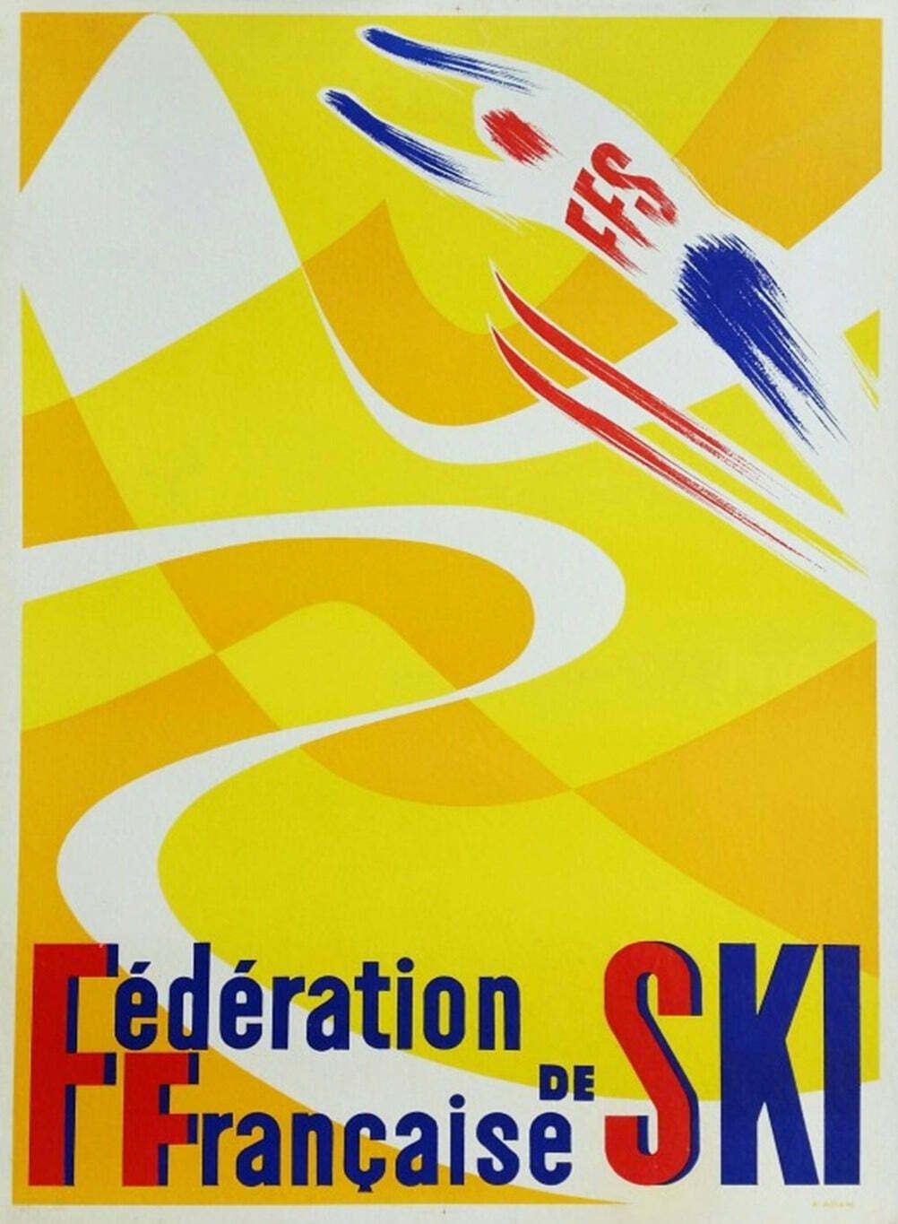 French Ski Federation Original Vintage Poster