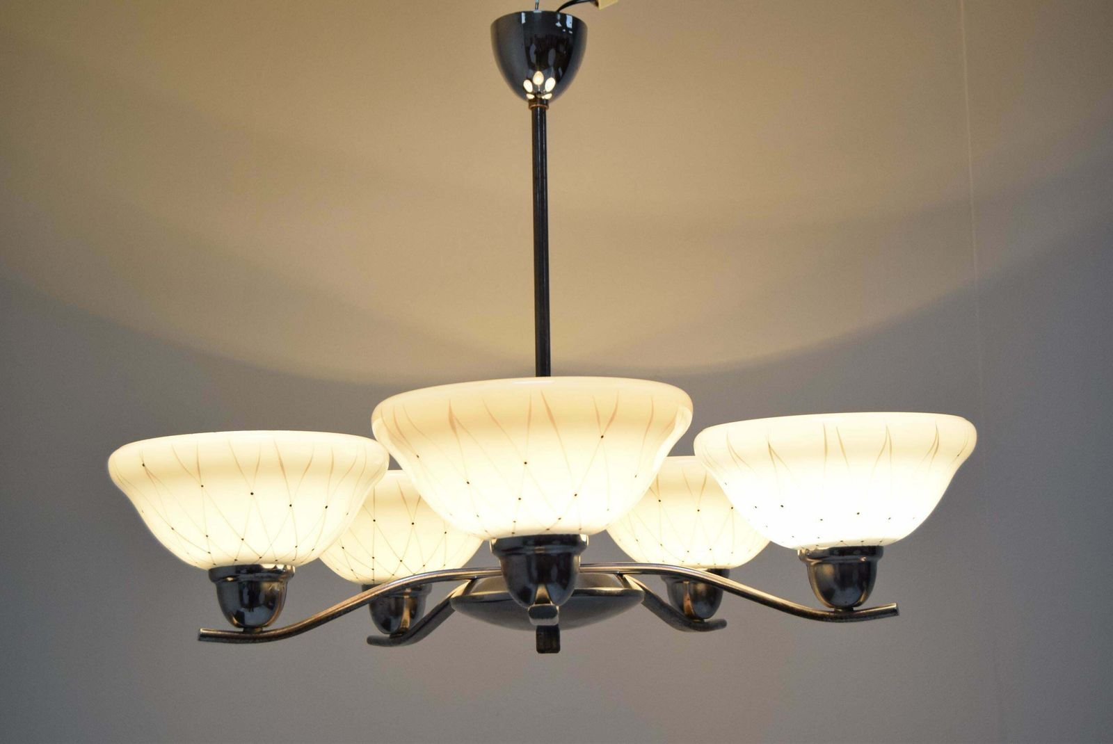 photo for sale Mid Century Chandelier By Company Drukov 1960''S