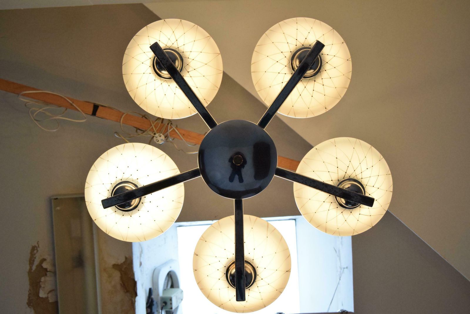 582.0 Mid Century Chandelier By Company Drukov 1960''S photo