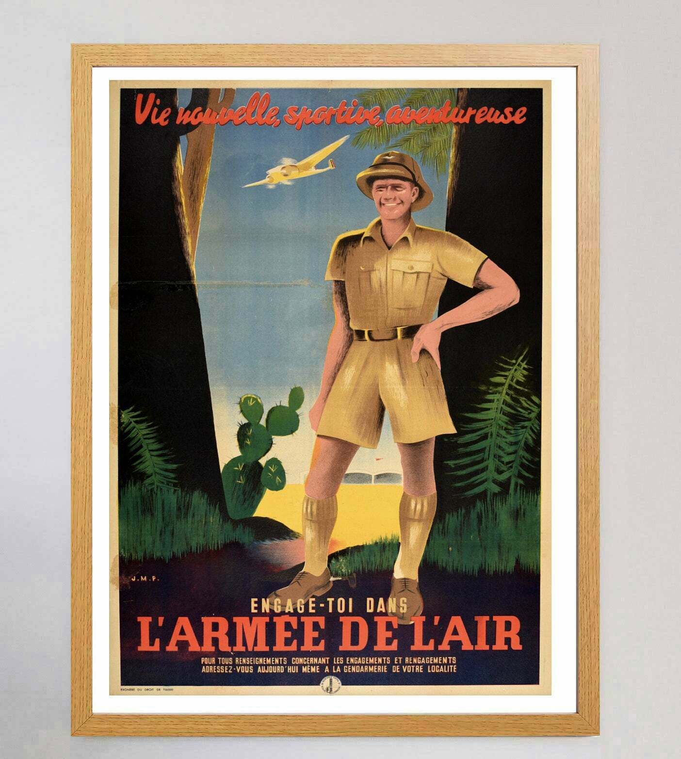 Air Force   L'armee De L'air Original Vintage Poster photo Art