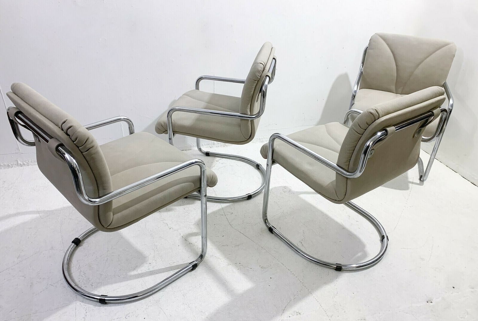 Set Of 4 Mid Century Tubular Armchairs By Guido Faleschini photo 3250.0