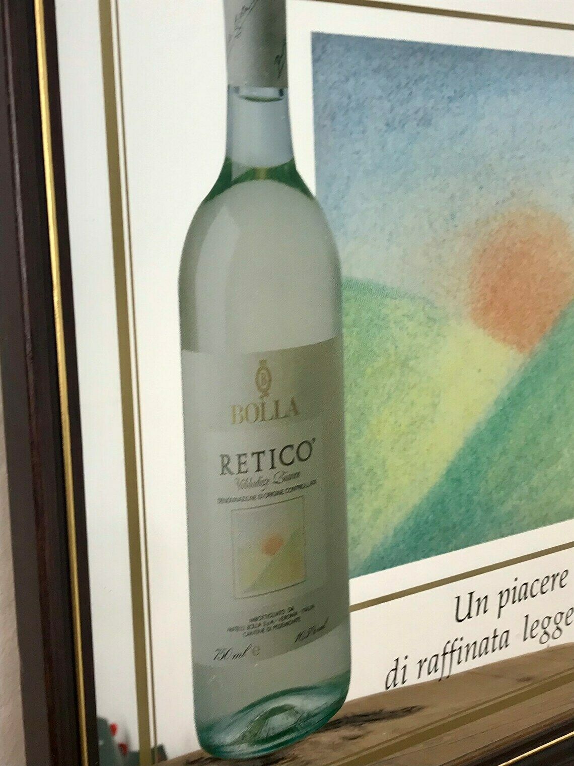 Vintage Bolla Retico Italian Wine Mirror Wall Art Advertising Collectibles Piece photo vinterior