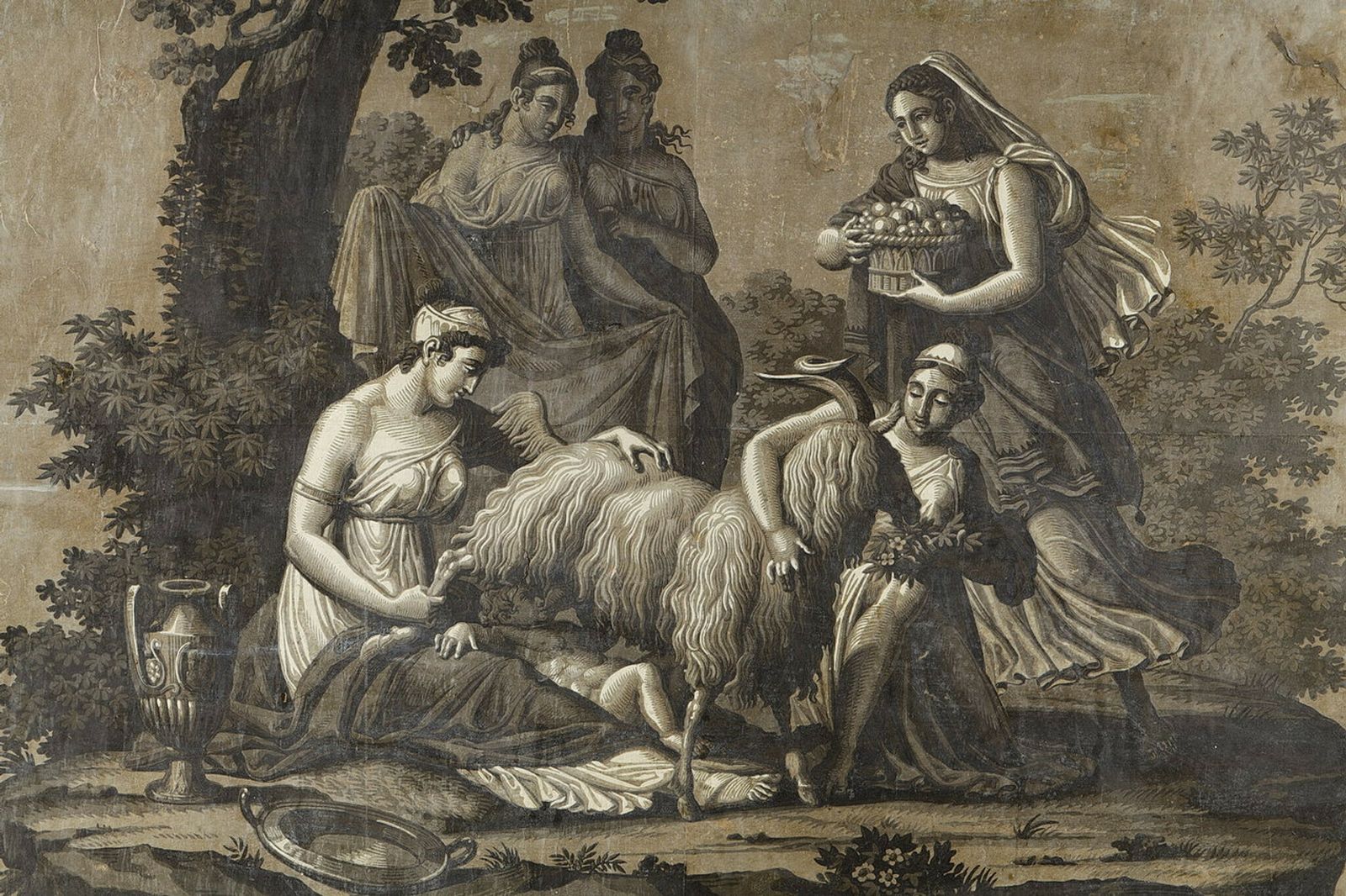 Wallpaper "Zeus Fed By The Goat Amalthée", Empire Period photo buy