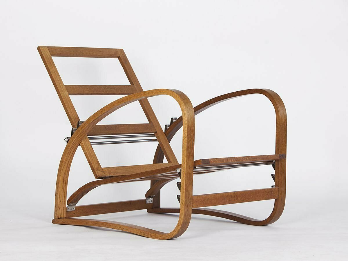 Art Deco Model H 70 Armchair By Jindřich Halabala For Up Plants, 1930s photo vintage