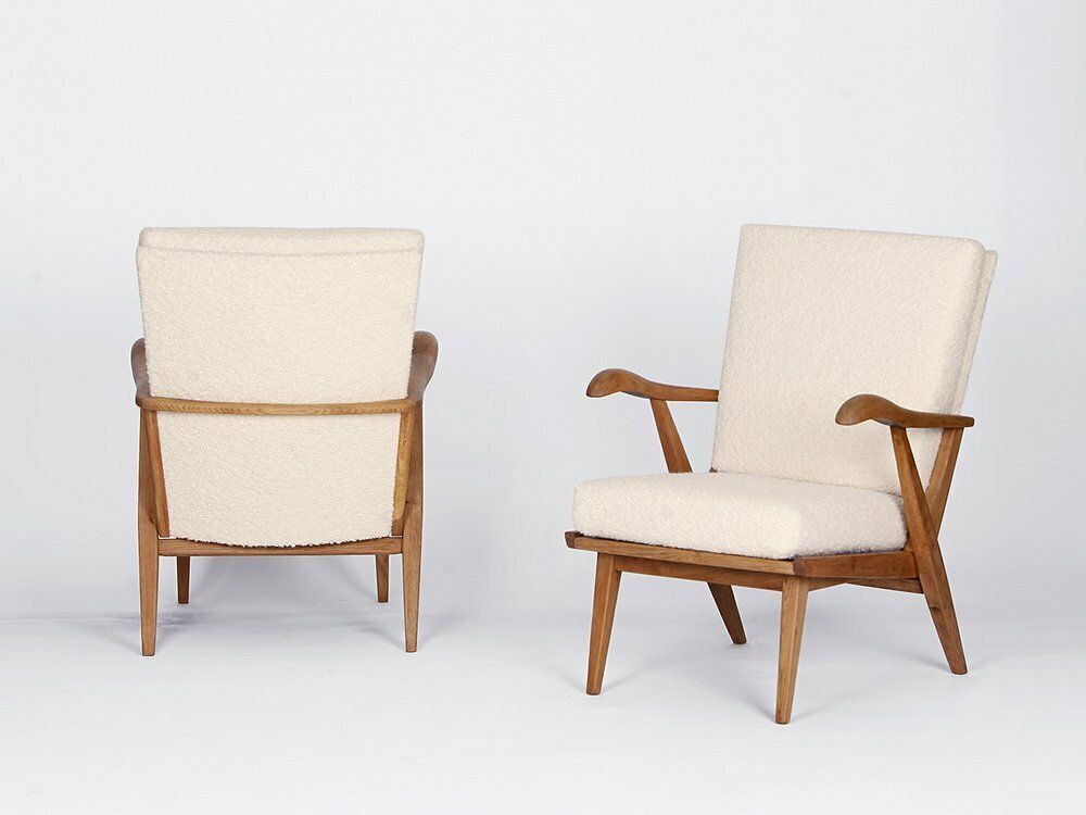 Furniture Mid Century Boucle Armile Chair, 1960s photo