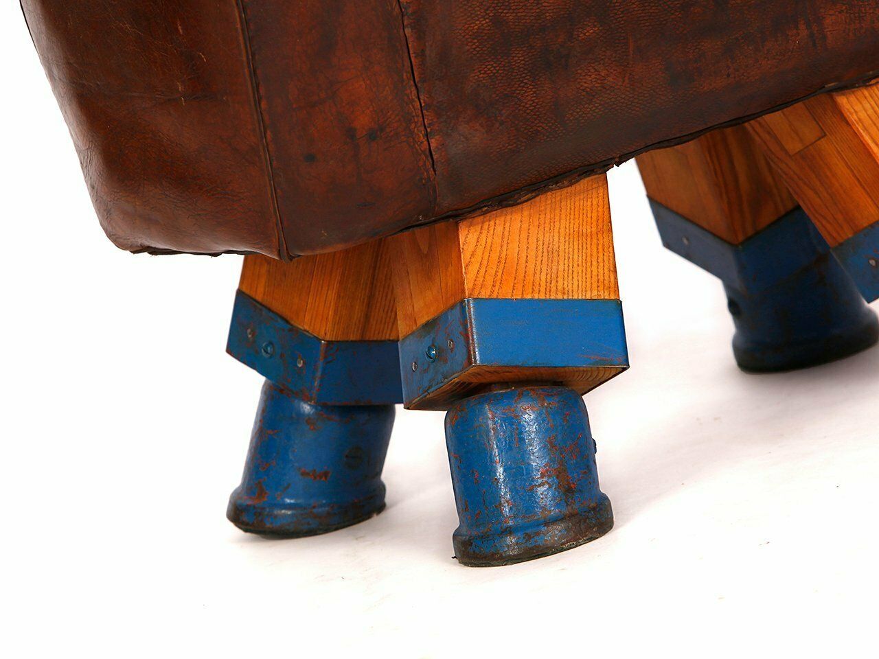 Vintage Leather Pommel Horse Or Stool, 1930s photo vinterior