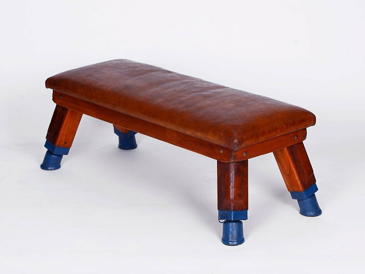 Vintage Leather Gym Bench, 1930s