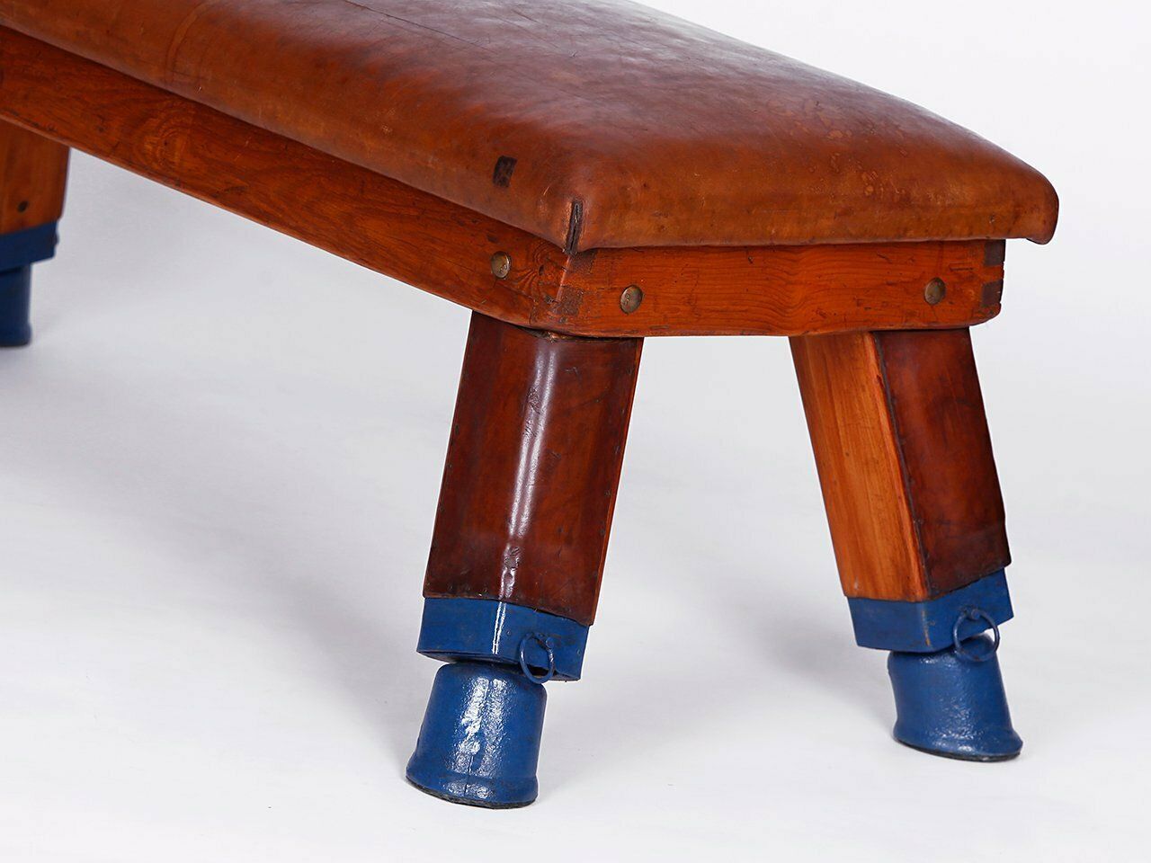 Vintage Leather Gym Bench, 1930s photo vinterior