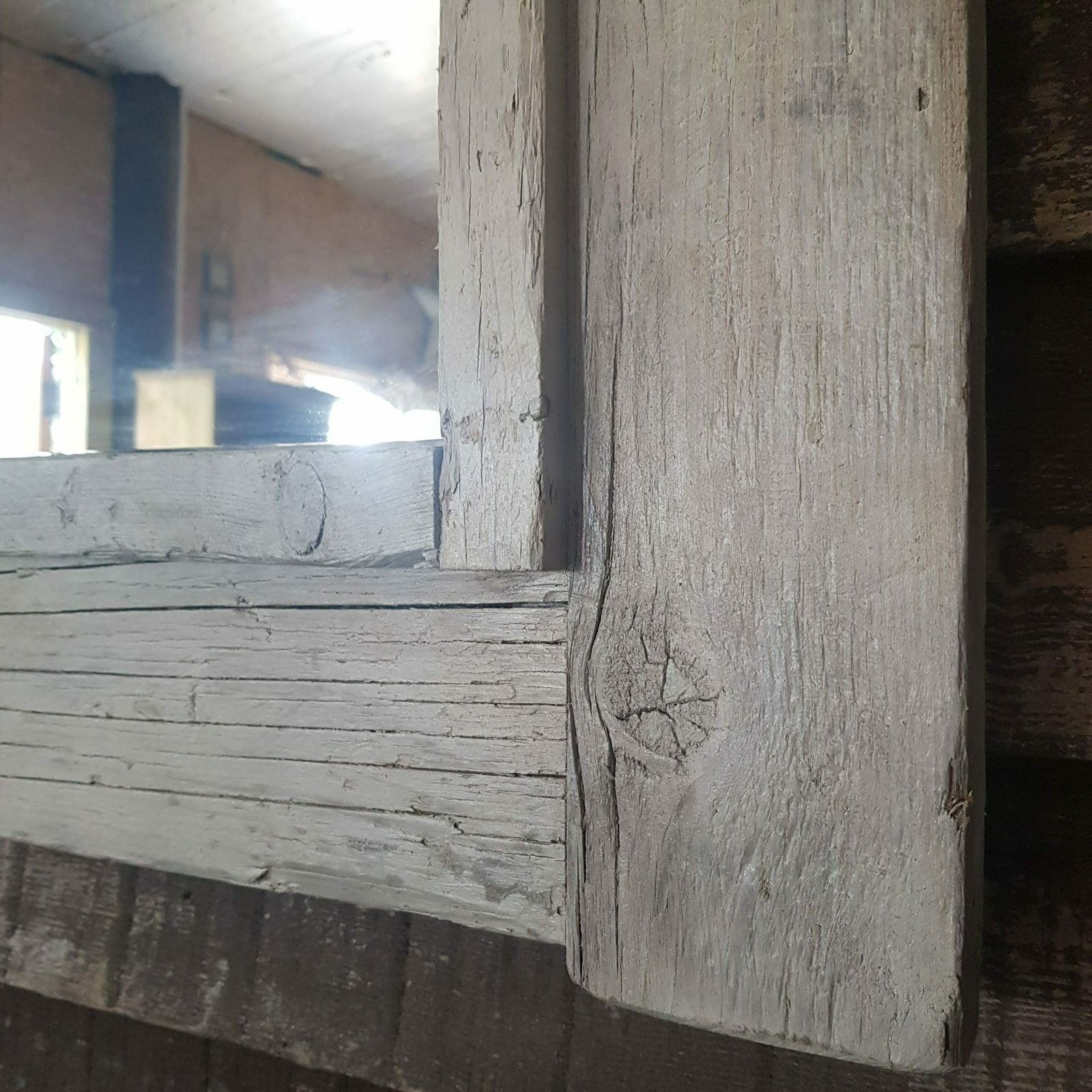 Mirror From Reclaimed Scaffold Boards photo for sale