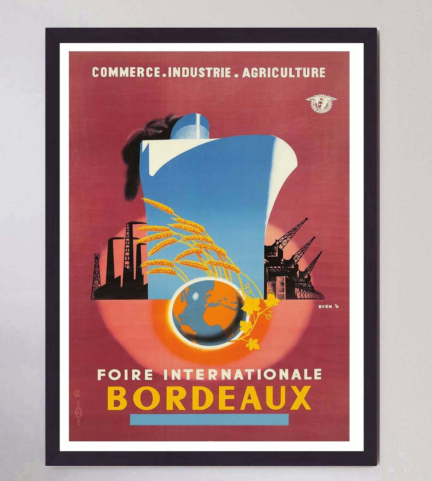 Foire Internationale Bordeaux Original Vintage Poster photo furniture