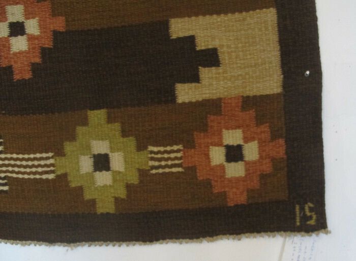 Vintage Swedish Wool Kilim, Mid 20th Century, 2.48m X 1.61m photo Textiles
