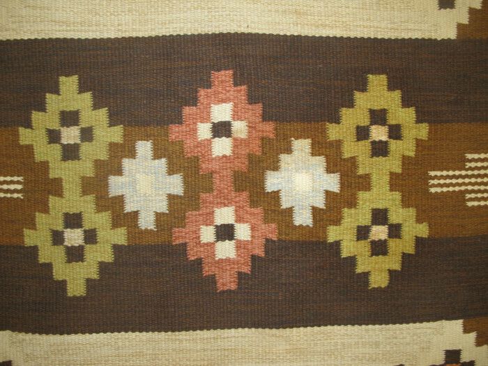 Vintage Swedish Wool Kilim, Mid 20th Century, 2.48m X 1.61m photo vinterior