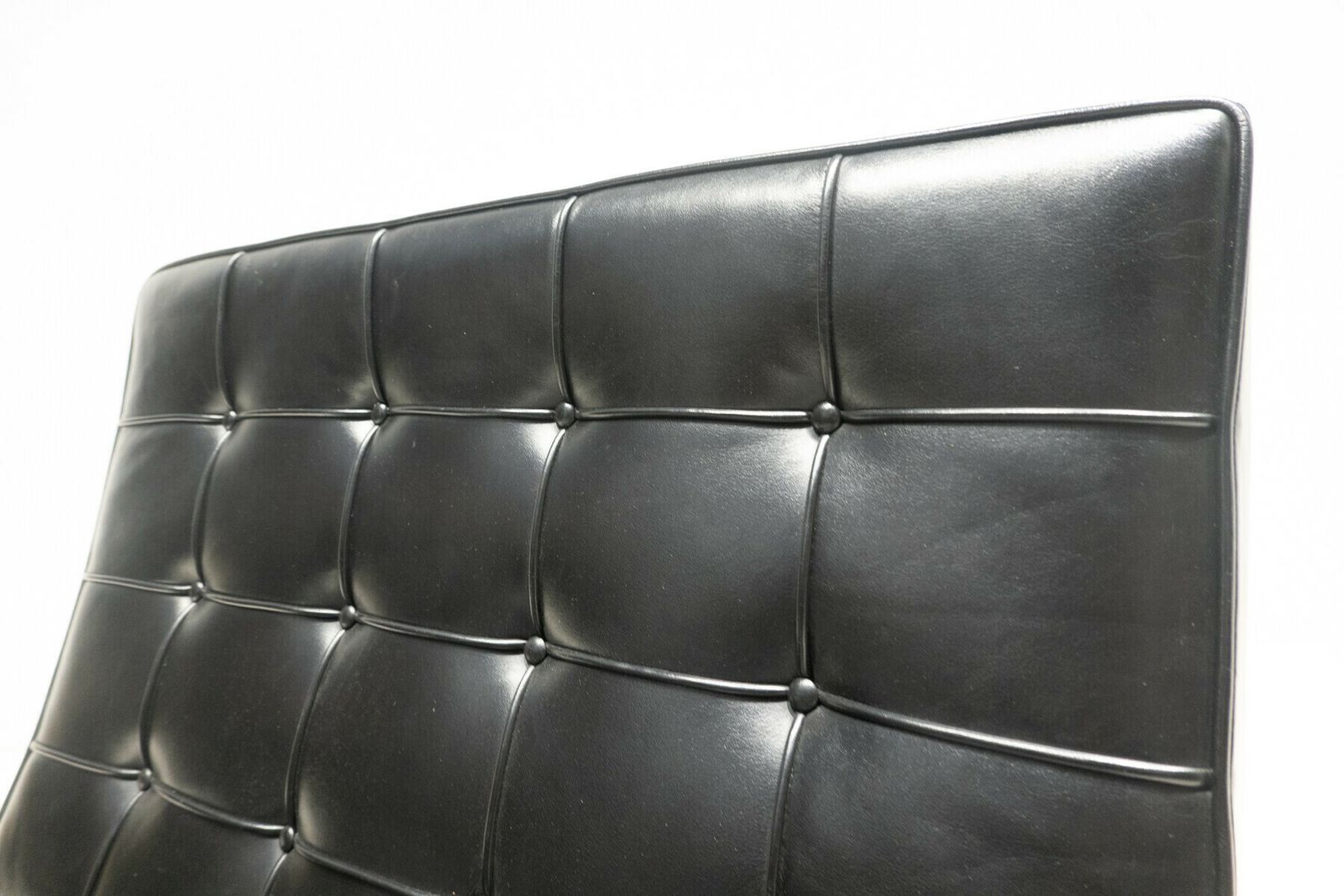 Pair Of Black Leather "Barcelona" Chairs By Mies Van Der Rohe For Knoll photo vinterior