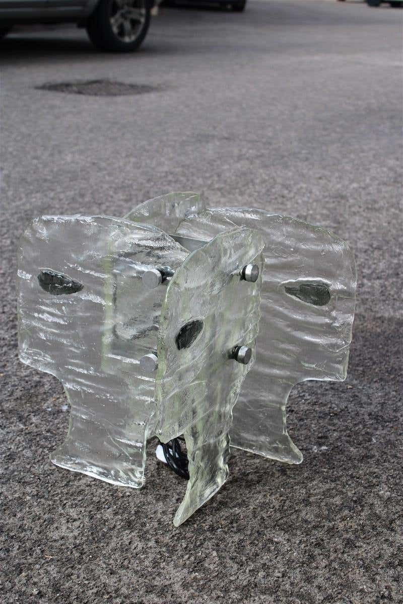 Sculptural Mazzega Table Lamp Carlo Nason 1960s Murano Glass Faces photo furniture