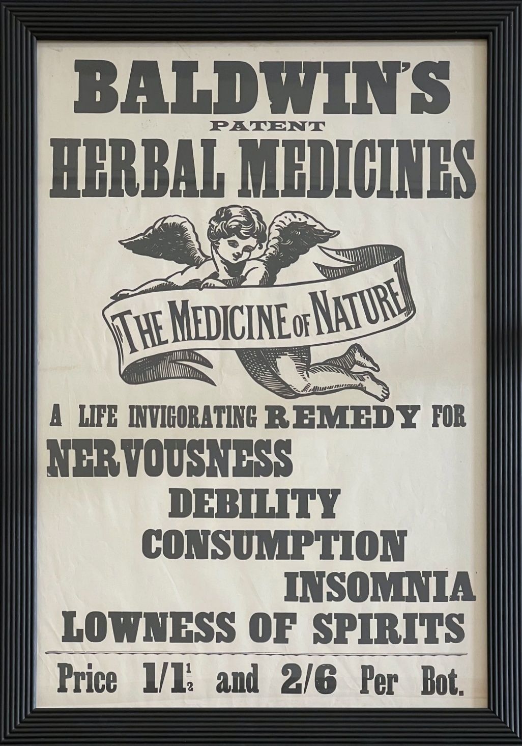 A Set Of Six Original Victorian 'Baldwin's Pills' Vintage Framed Posters   C.1895 photo vinterior
