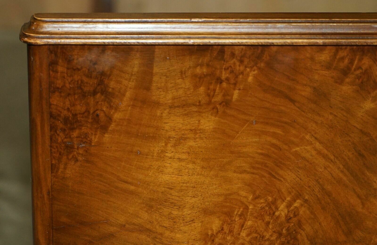 950.0 Stunning Circa 1900 Burr Walnut English Bedstead Frame Part Suite Queen Anne Hb photo