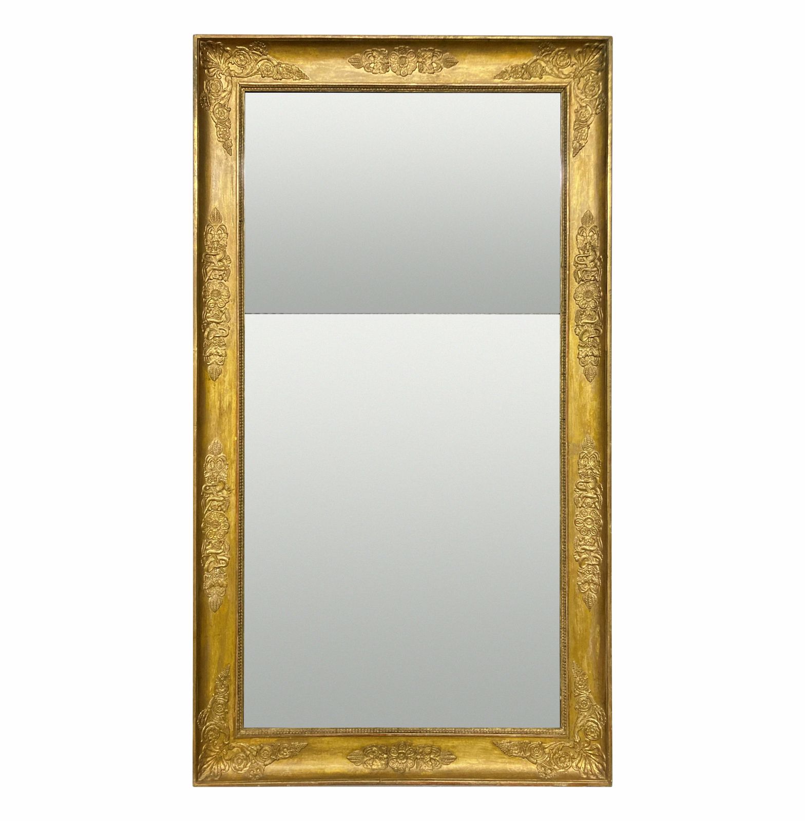 A French Napoleon III Split Plate Gilt Wood Mirror