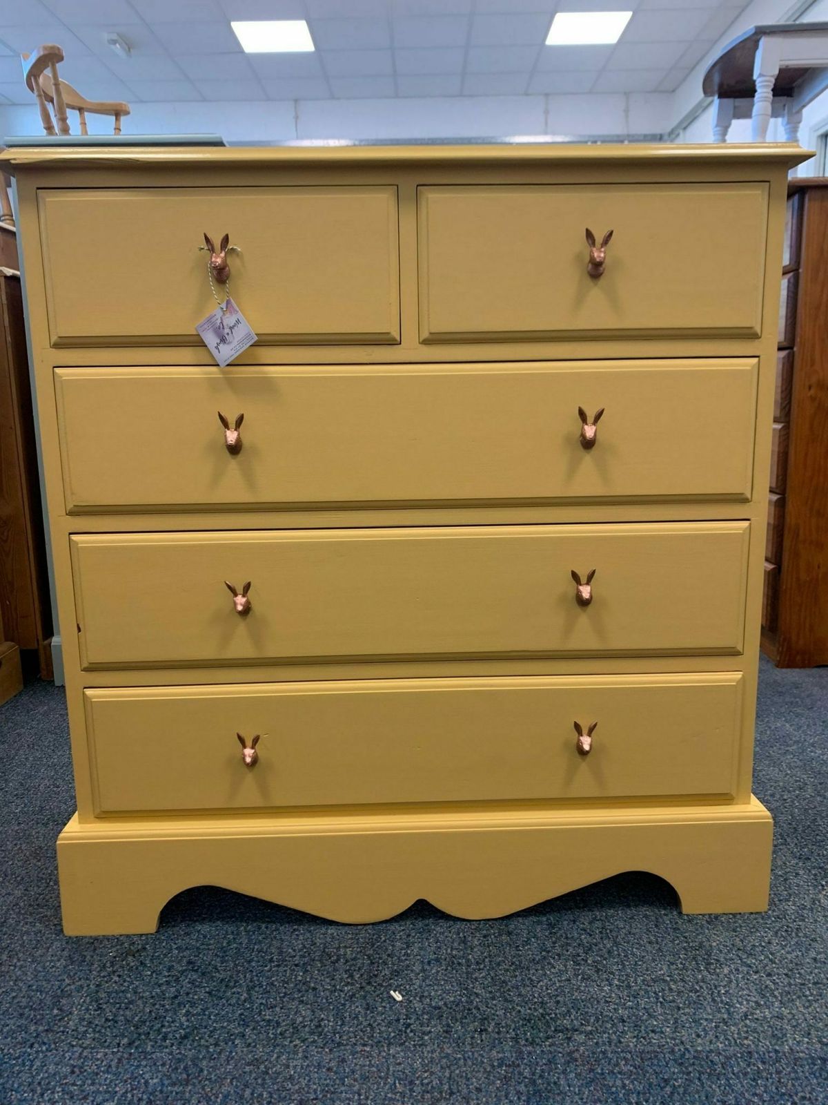 Chest Of Drawers Painted Bespoke Moroccan Geometric Bee Elephant Handles Stencilled