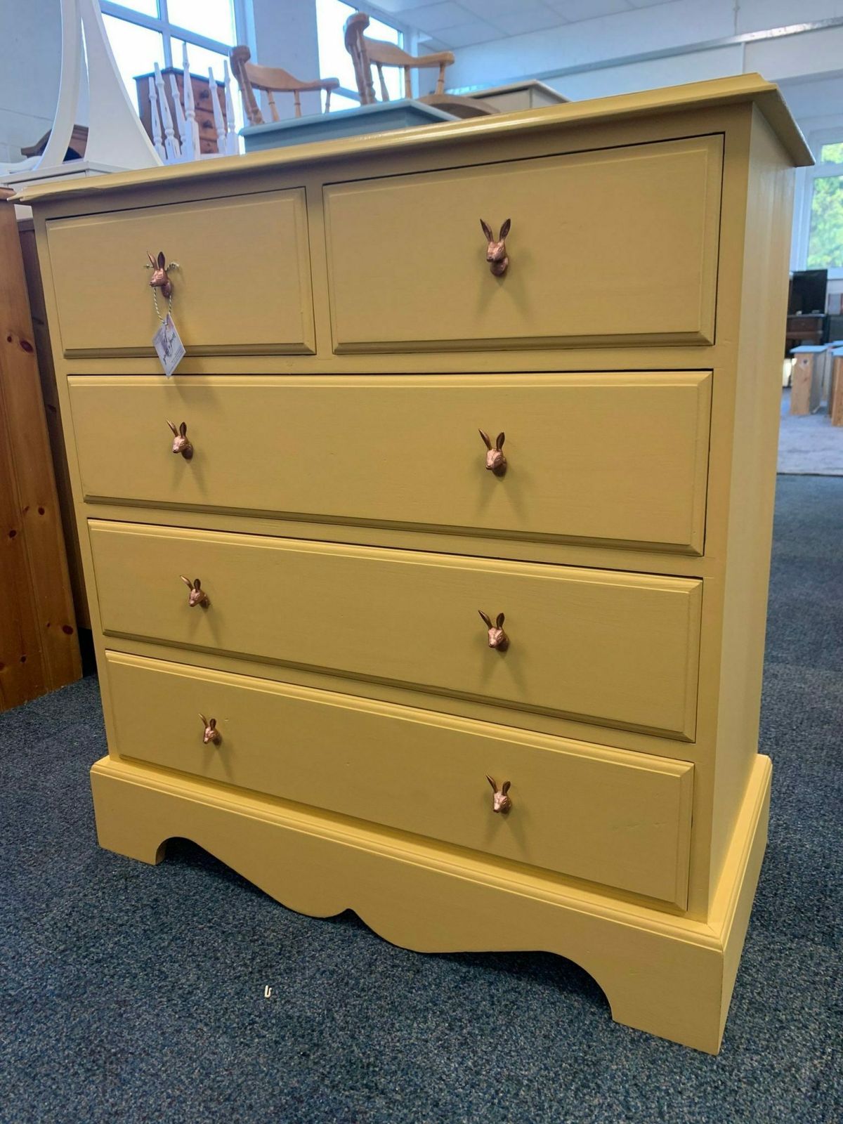 Chest Of Drawers Painted Bespoke Moroccan Geometric Bee Elephant Handles Stencilled photo furniture
