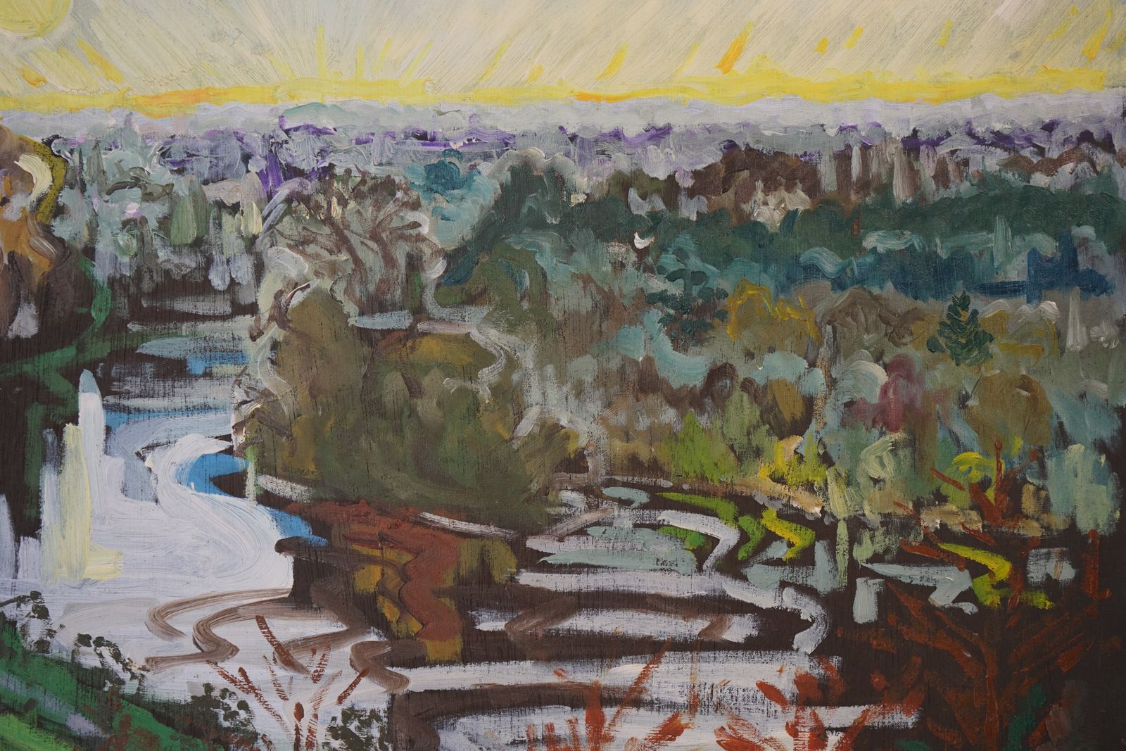 The Roebuck Pub   Richmond   Winter Sunset With Mist photo Kunst