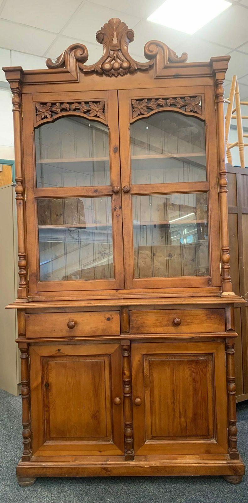 Stunning French / Italian Dresser Buffet Glass Welsh Cabinet photo for sale