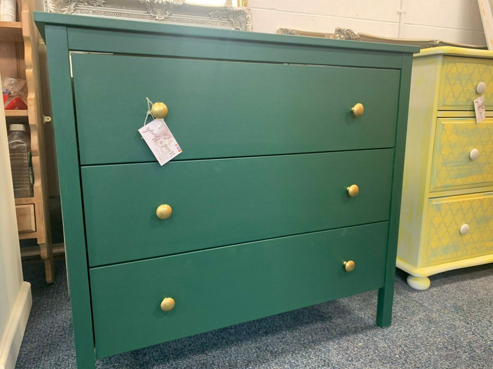 Chest Of Drawers Painted Bespoke Moroccan Geometric Bee Elephant Handles Stencilled photo for sale