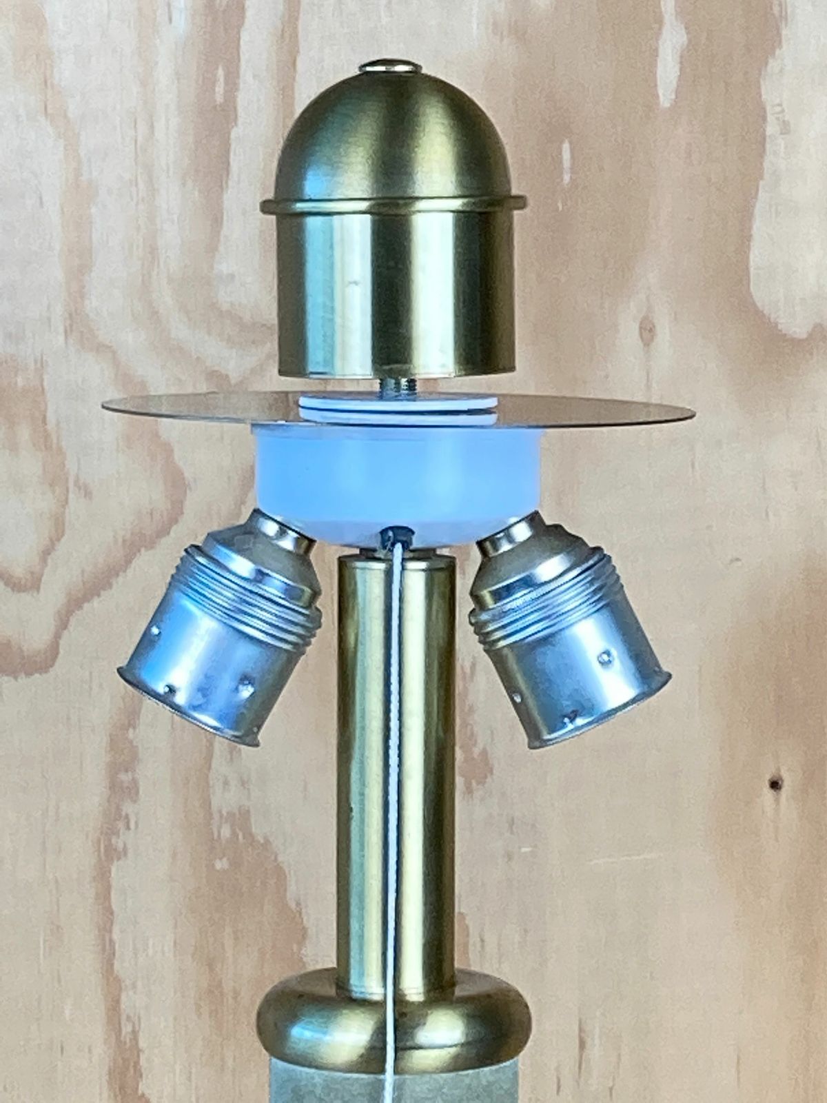 Sea Grass Green Leather Suede And Brass Large Table Lamp, 1970s photo vintage