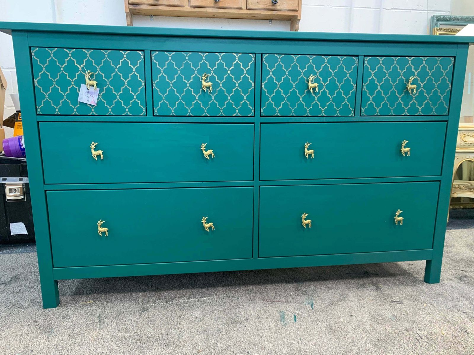 Large Chest Of Drawers Painted Bespoke Stencilled